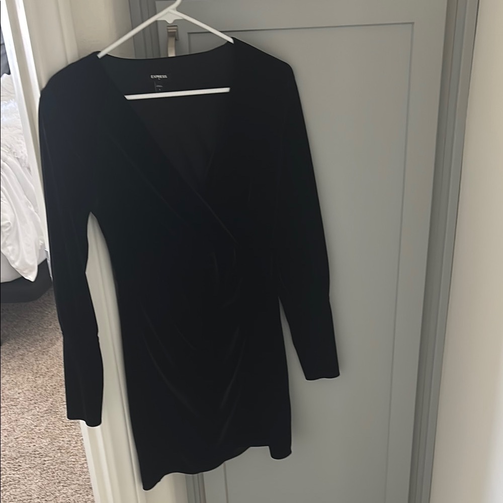 Black velvet dress by Express NWOT
